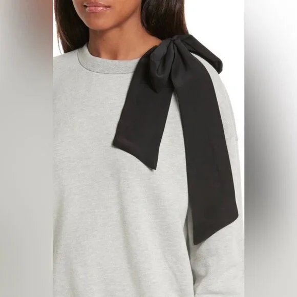 Frame Denim Bow Sweatshirt Crew Neck Pullover Casual NWT Size XS - Picture 5 of 13